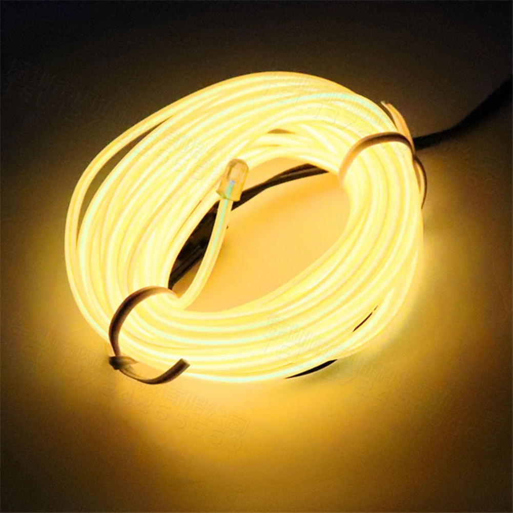 1m Car Interior Atmosphere Lighting LED Strip DIY Flexible EL Cold Light Line Tube Auto Decor Ambient Lamp Wiring Neon Strips