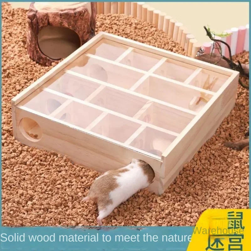 Maze Hamster Wooden Intelligence Development Toy Solid Wood with Acrylic