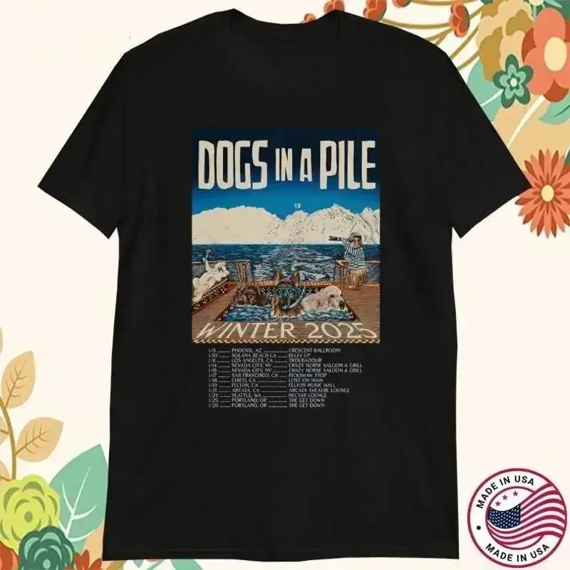 Dogs In A Pile Winter Tour 2025 T Shirt Cotton For Men Women S 4Xl