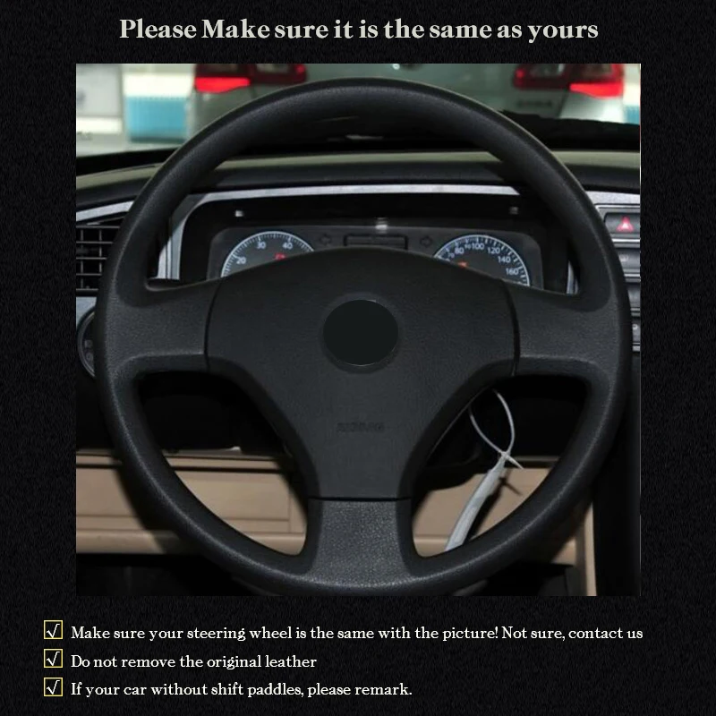 Custom Auto Braid Steering Wheel Cover for Volkswagen VW Jetta 5 2006-2010 Old Jetta Hand Sewing Car Steering Wheel Covers DIY