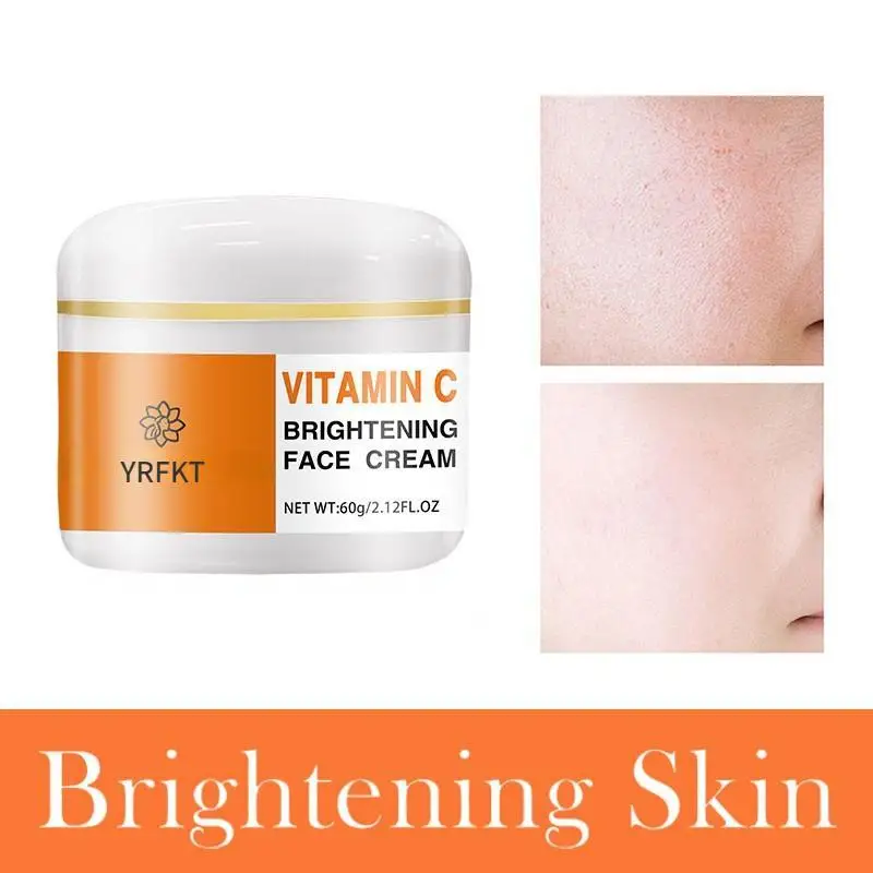 Crema iluminadora con vitamina C al 2022, crema blanqueadora Para manchas negras, desteñida repara la piel, pecas y melanina