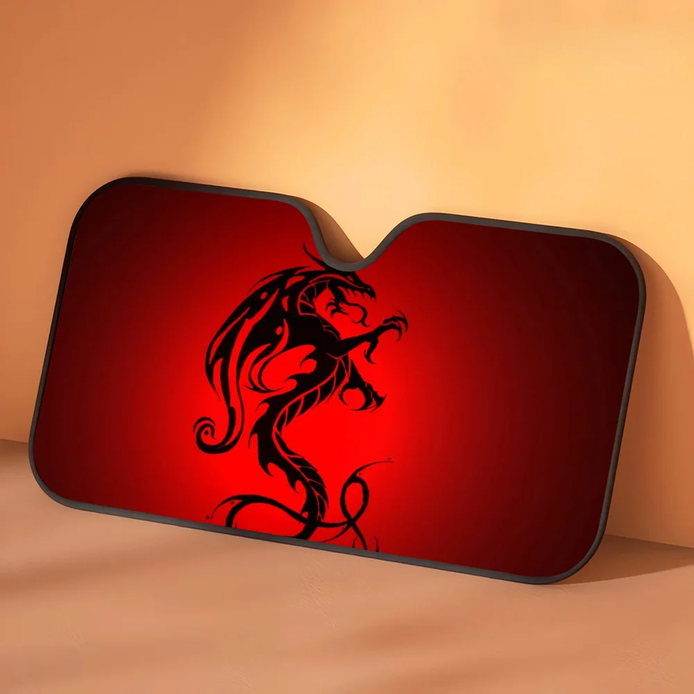 Conception esthétique Unique Dragon rouge fenêtre de voiture pare-brise couverture pare-soleil Auto pare-soleil bâches de voiture Protection solaire de voiture