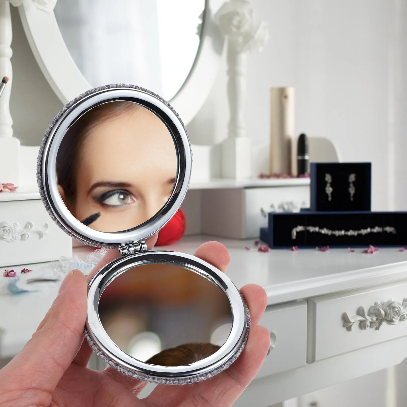 

Уникальное зеркало для макияжа, 3 шт., прочное основание из АБС-пластика, нескользящая поверхность, складное зеркало для дома, офиса, повседневного использования