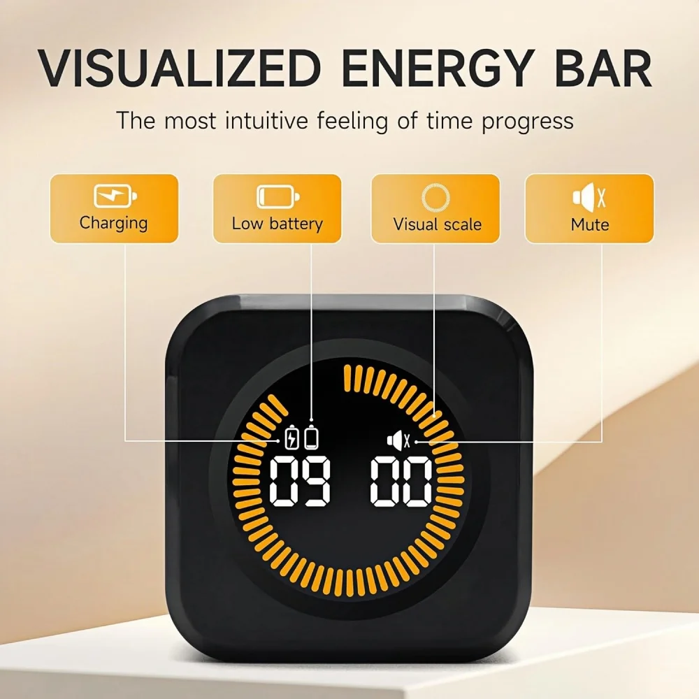 مؤقت مطبخ رقمي صغير بومودورو، ساعة توقيت لمكتب اللياقة البدنية والدراسة، مؤقت الطماطم المكعب البصري، أداة إدارة الوقت #3