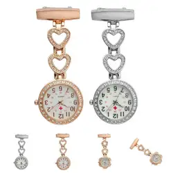 Fashion Women Pocket Watch Clip-on Heart/Five-pointed Star Pendant Hang Quartz Clock For Medical Doctor Nurse Watches