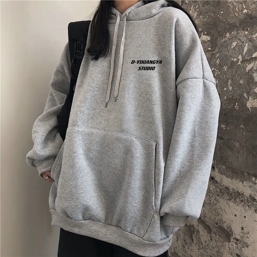 Hooded Hoodies Zip Up Pulls Clothing Woman Sweatwear Femme Simplified Solid-color Crew-neck Detail Sized Cotton-blend Cuff