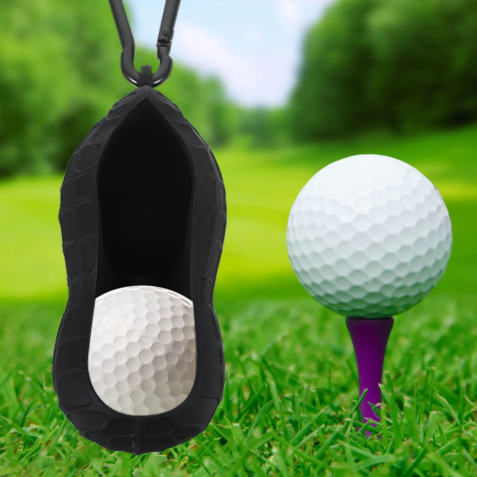 

Golf Ball Holder Peanut Shaped Silicone Protector Durable Wear Resistant Golf Accessories for Men Golfs Ball Sleeve