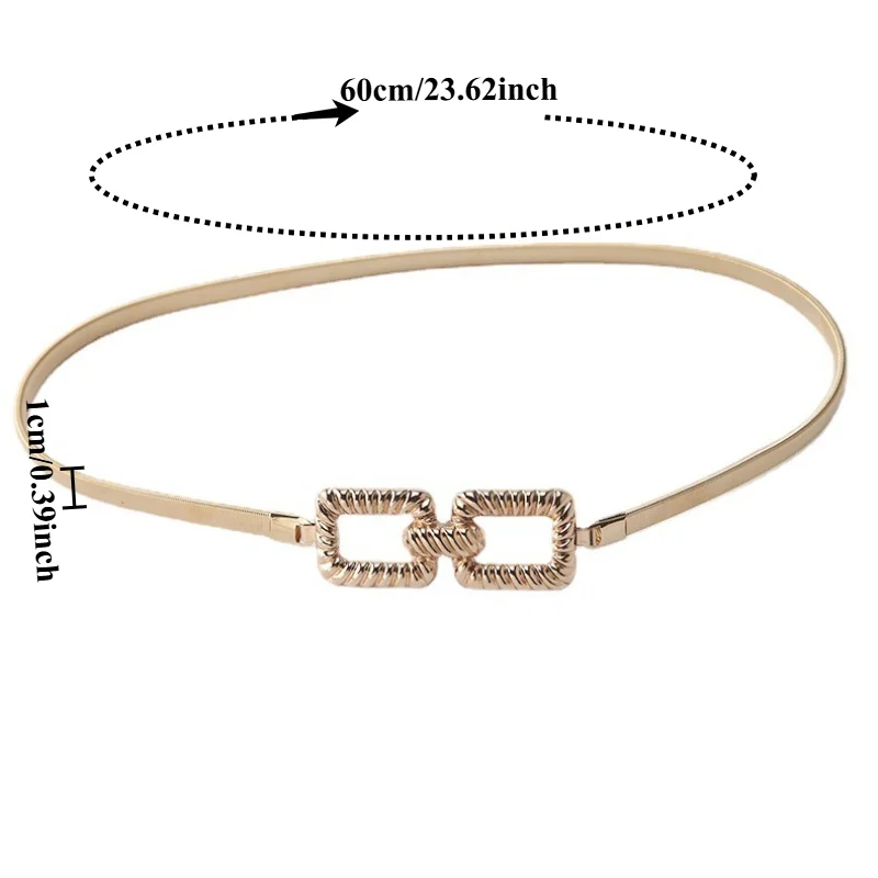 Fashionable Metal Spring Versatile Buckle Waist Cinch  Korean-Style Dress Blouse and Sweater Elastic Waist Chain for Women