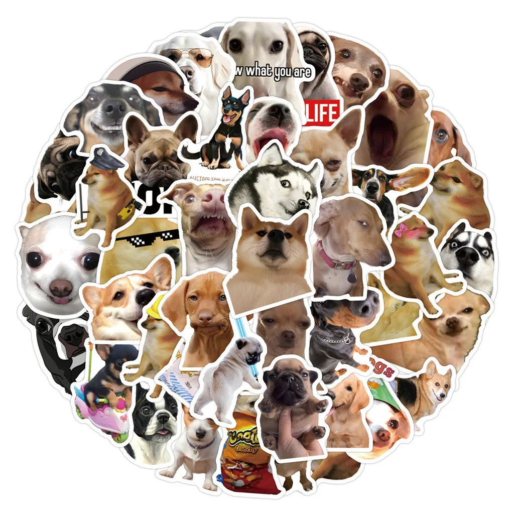 55PCS New Funny Dog Graffiti Stickers - Decorative DIY Decals for Scooter & Luggage RecordingYourLife Store