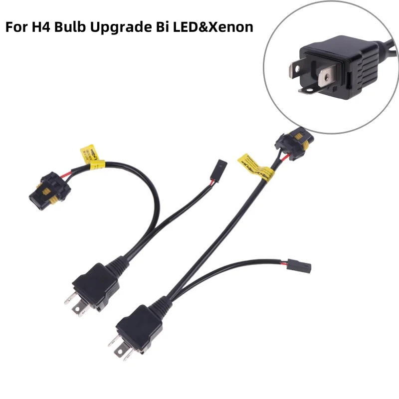 2Pcs H4 Relay Wireharness For H4 Bulb Upgrade Bi LED&Xenon Projector Lense Car Light Accessories