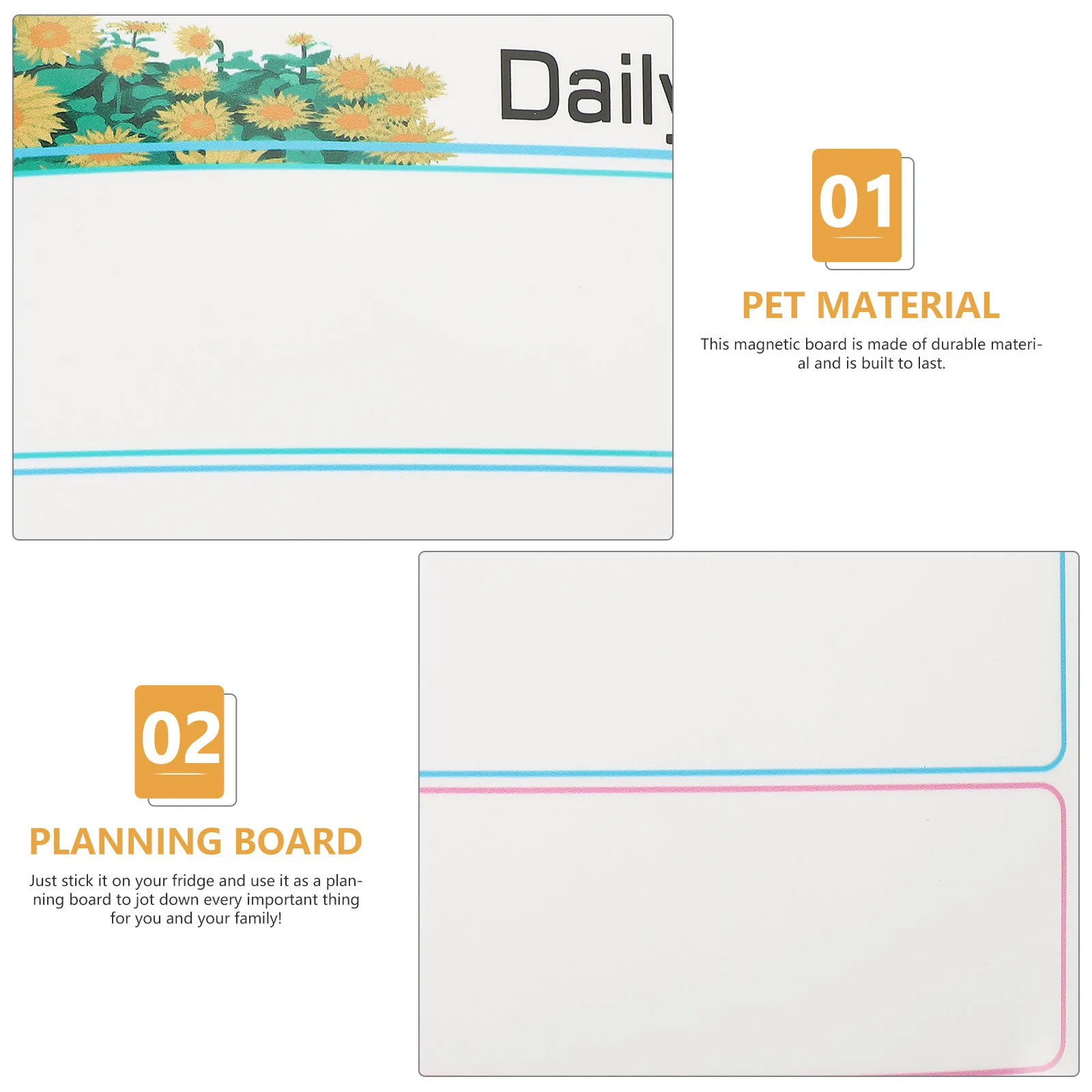 

Магнитная доска для записей на холодильник с сильным креплением, для ежемесячного планирования, списков напоминаний, блокнот, сухостираемая поверхность