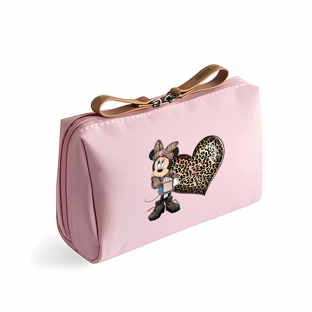 Mickey Minnie Mouse Cosmetic Bag for Women Cartoon Storage Pouch Travel Portable Toiletry Bags Outdoor Makeup HandBag Pendant