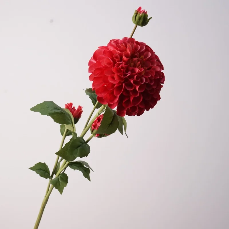 2 Stück Feuchtigkeitsspendende 4-Köpfige Künstliche Korallen-Dahlien mit Echtem Touch Luxuriöse Heimdekoration Dahlie Hochzeitstisch Party Deko Blumen – Detail 9