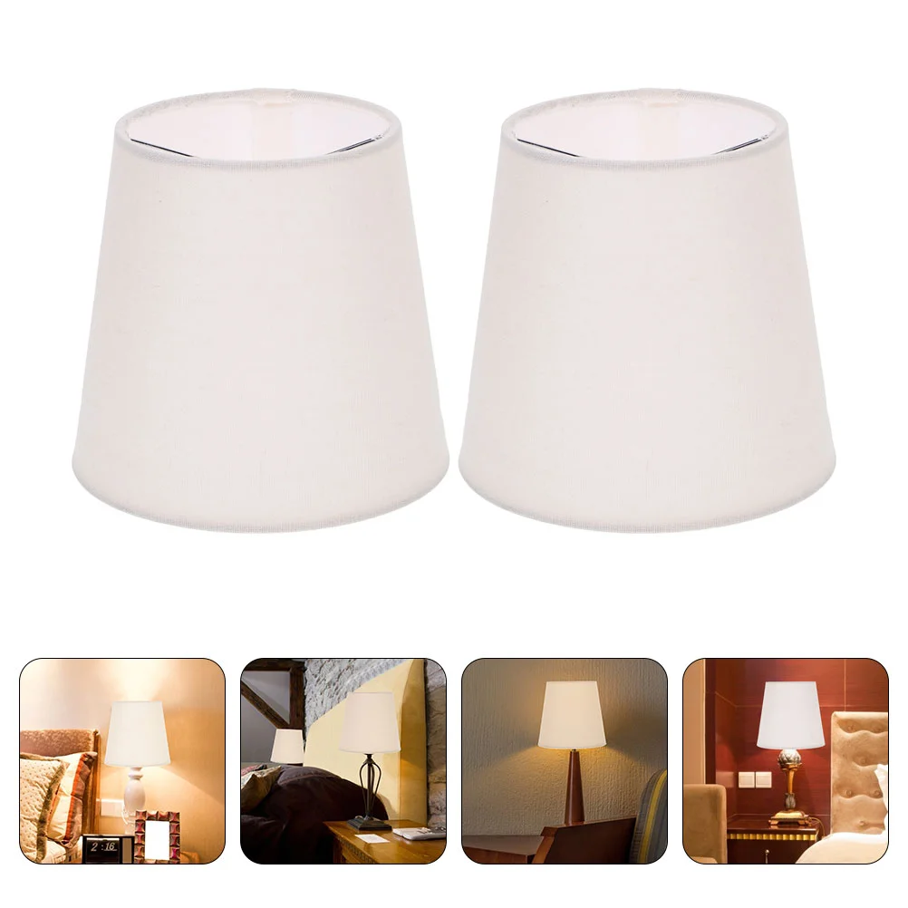 

2 Pcs Fabric Lampshade Small Shades Desk White Light Bulbs High Quality Replacement Cover for Table Black Wall Sconce