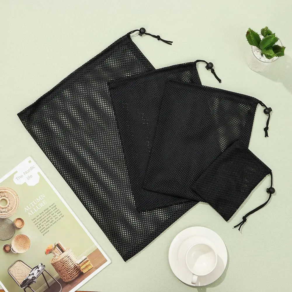 Durable Nylon Mesh Drawstring Storage Pouch Bag Multi Purpose Home Travel Outdoor Activity Pouch Laundry Bag