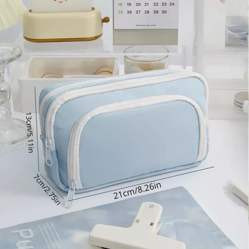 Large Capacity Pencil Bag Aesthetic School Girl Stationery Holder Bags Pen Case Students School Supplies Pencil Bag Cosmetic Bag