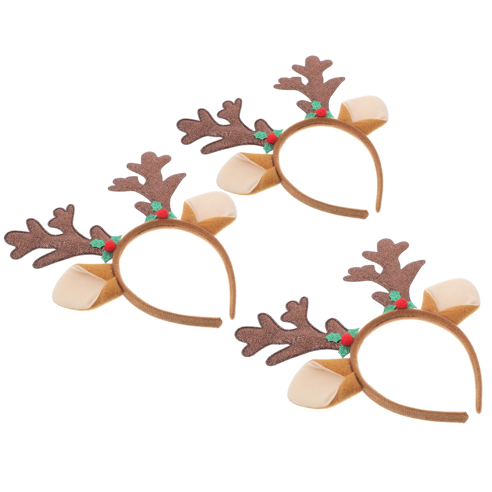 

3pcs Christmas Antler Headband Cute Deer Hoop Hair Accessory for Kids Girls Holiday Party Costume Festive Elk Headpiece