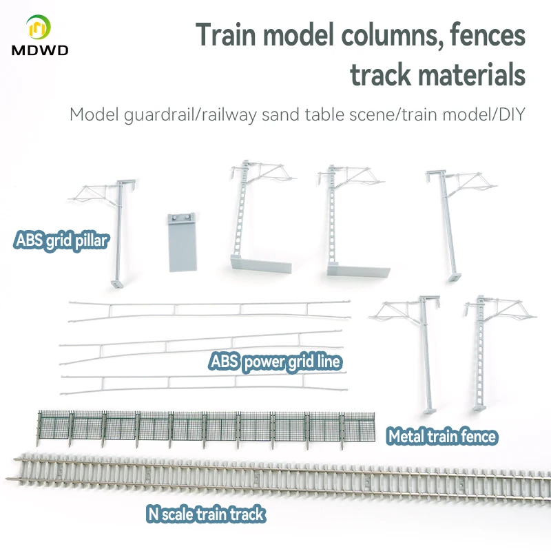Tracce del treno modello in scala N con recinzione metallica flessibile per ferrovia Paesaggio in miniatura Diorama Scenario ferroviario