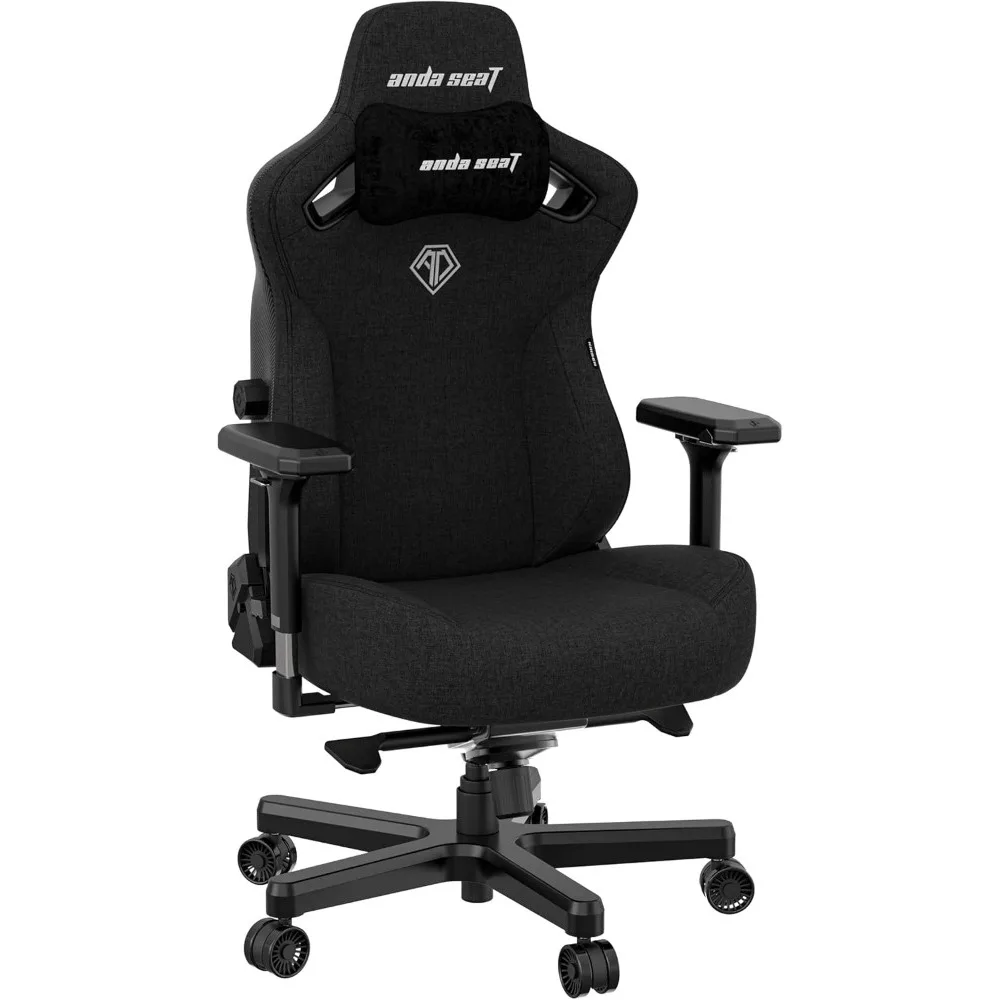 

Gaming Chair for Adults - Ergonomic Black Fabric Gaming Chairs with Lumbar Support, Comfortable Office Chairs with Neck Support