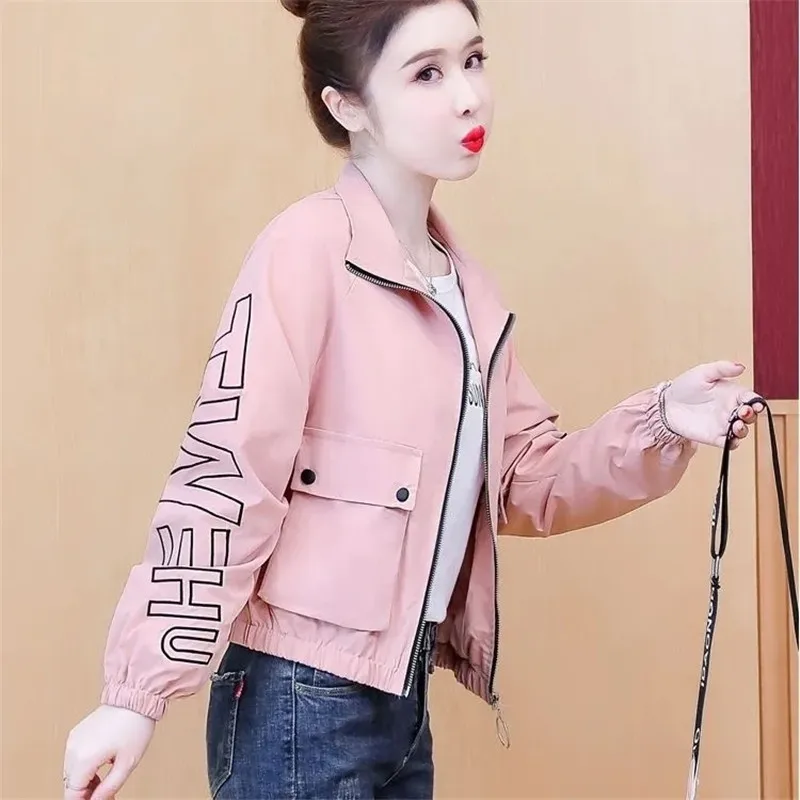 

High Quality Women's Coat Short Spring Autumn 2024 New Tooling Jacket Fashion Outwear Casual Joker Overcoat Female Tide Tops