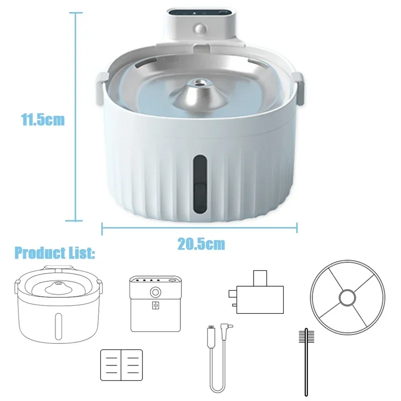 Automatic Cat Feeder with Motion Sensor and Filtered Water Fountain USB Cable/Battery Operated Cat Water Fountain Motion Sensor