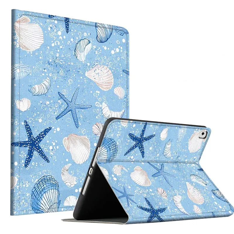 Maple Leaf Starfish Gift For iPad Pro Air Mini 2 3 4 5 6 7 6th 7th 10th 11th 10.2 9.7 10.5 11 Foldable Tablet Case
