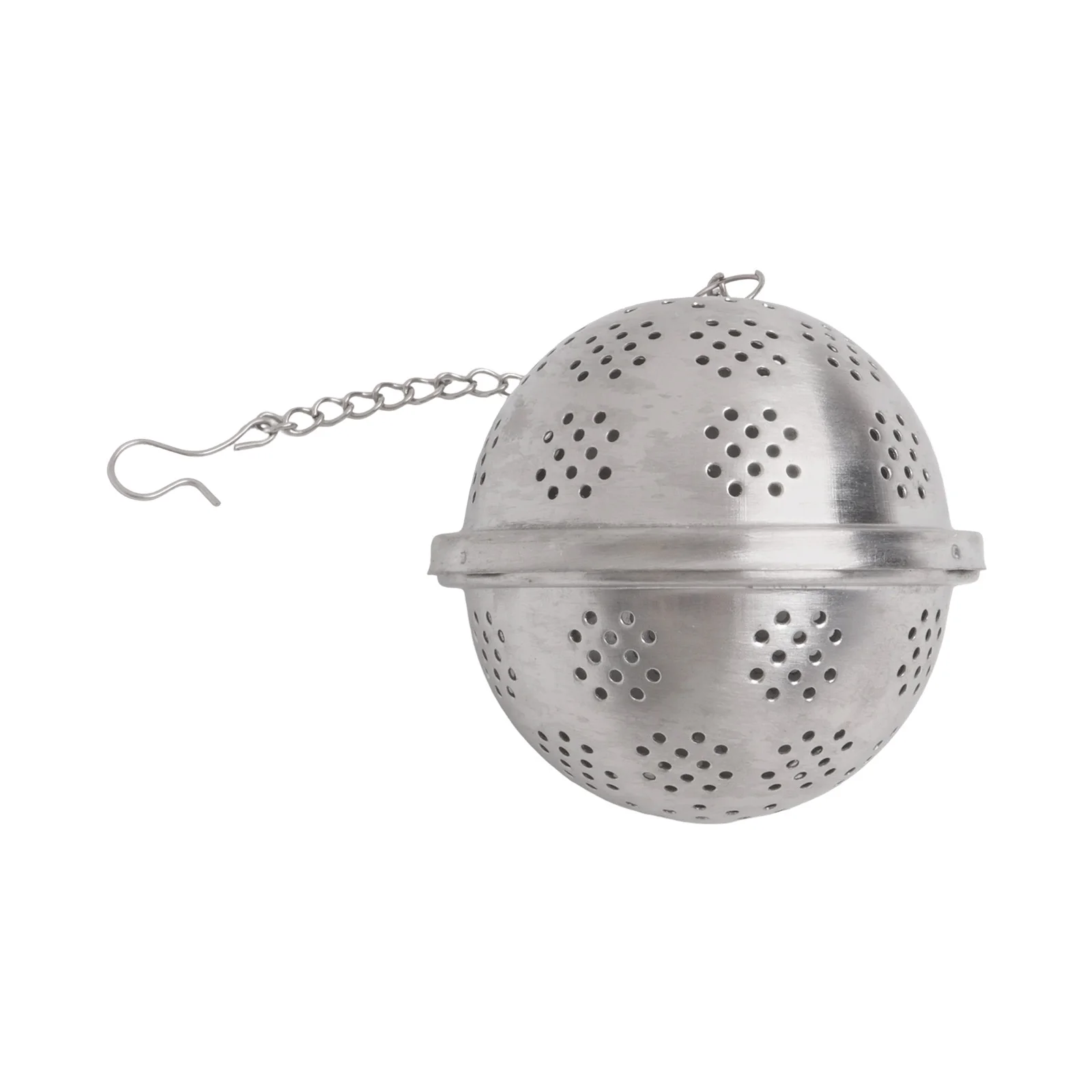 Mesh Tea Infuser Ball with Chain Hook 304 Stainless Steel Construction and Threaded Seal to Avoid Tea Grounds Leakage