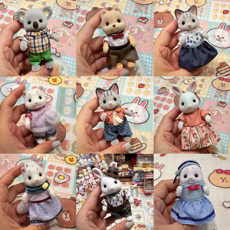 Original Anime Sylvanian Snow Leopard Seal Felsher Cat Kawaii Figure Collectible Doll Birthday Gift Kids Christmas Gift Toys