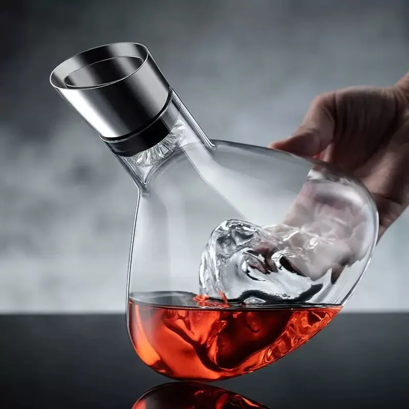 

1500ML Iceberg Whisky Wine Decanter Handmade Lead-free Crystal Wine Pourer Quick Filtering Red Wine Separator Bar Accessories