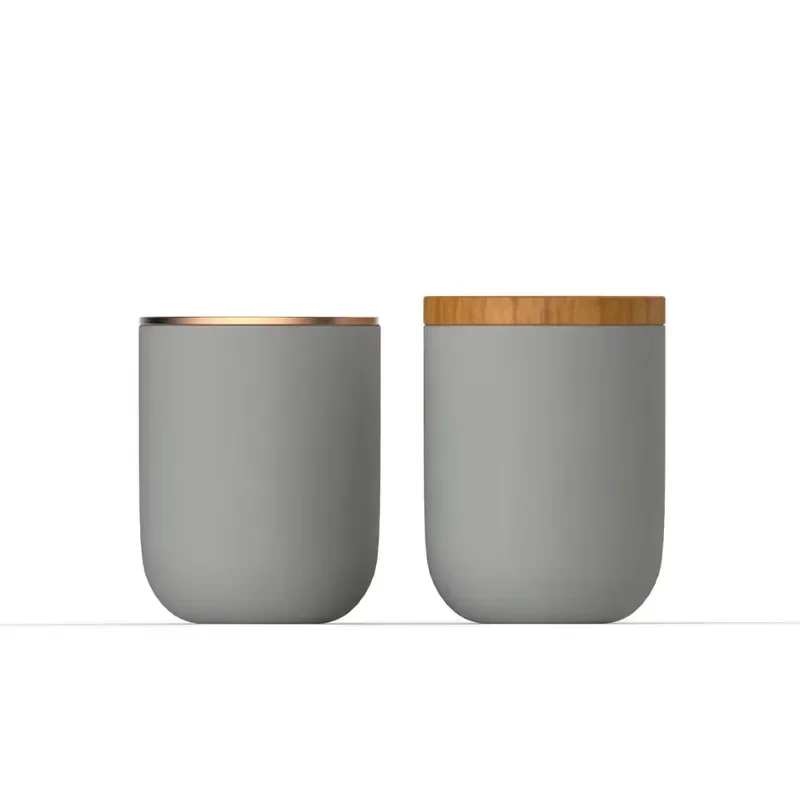 for Concrete Candle Cup with Copper Wood Cover