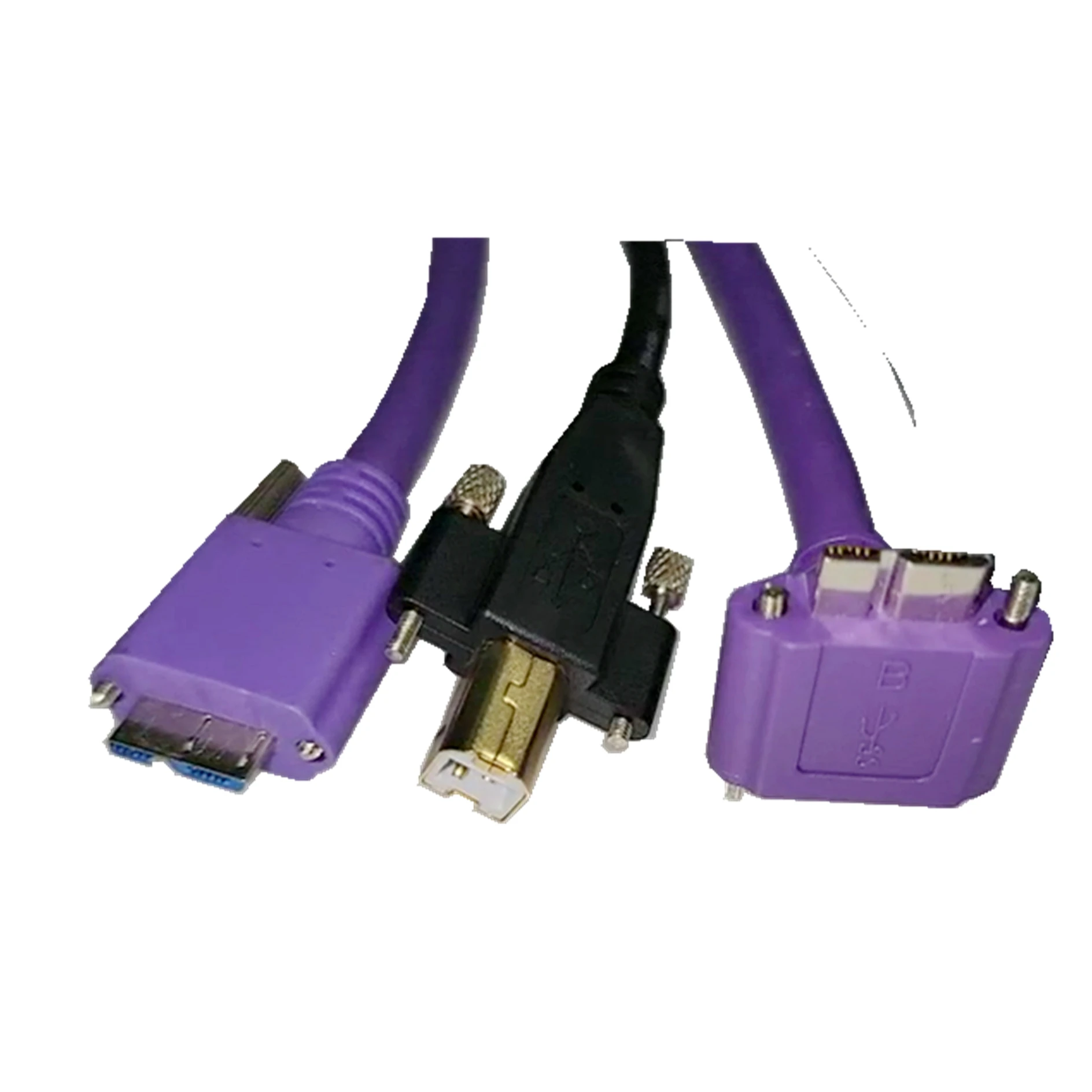 USB 2 machine vision Cable with USB-A connector HI FLEX cable to USB-B w/Screws connector