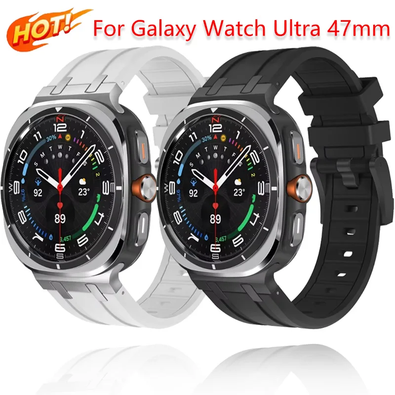 

Liquid Metal Connected Silicone Strap For Samsung Galaxy Watch Ultra 47mm Replacement Bracelet Wristband Galaxy Watch Ultra Belt