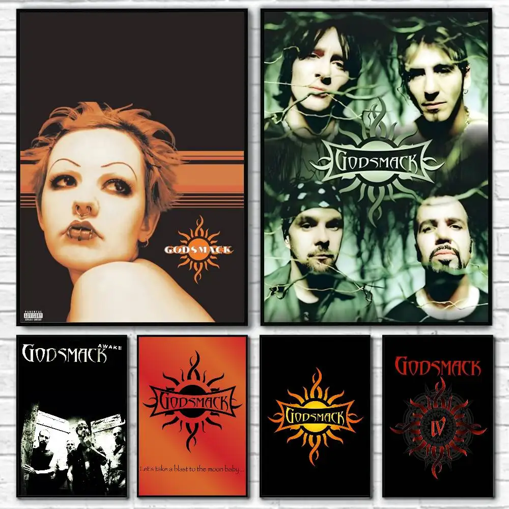 1 Stück Band G_Godsmack Poster Aufkleber Druck Wasserfester Wandkunstdruck für Wohnzimmer Schlafzimmer Heimdekoration