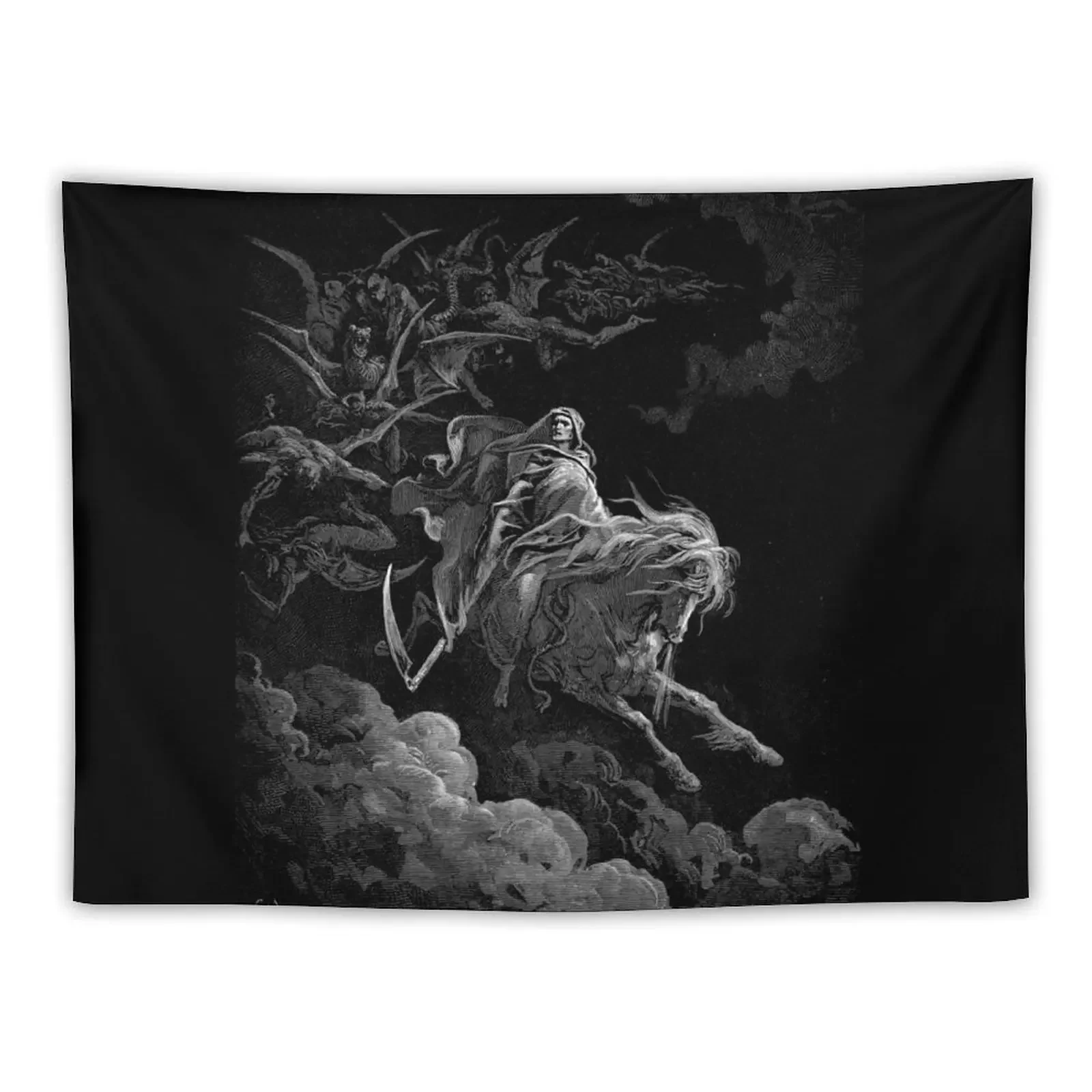 

Gustave Doré Death on the Pale Horse (1865) Tapestry Wall Tapestries House Decor Aesthetic Home Decor Room Decor Tapestry