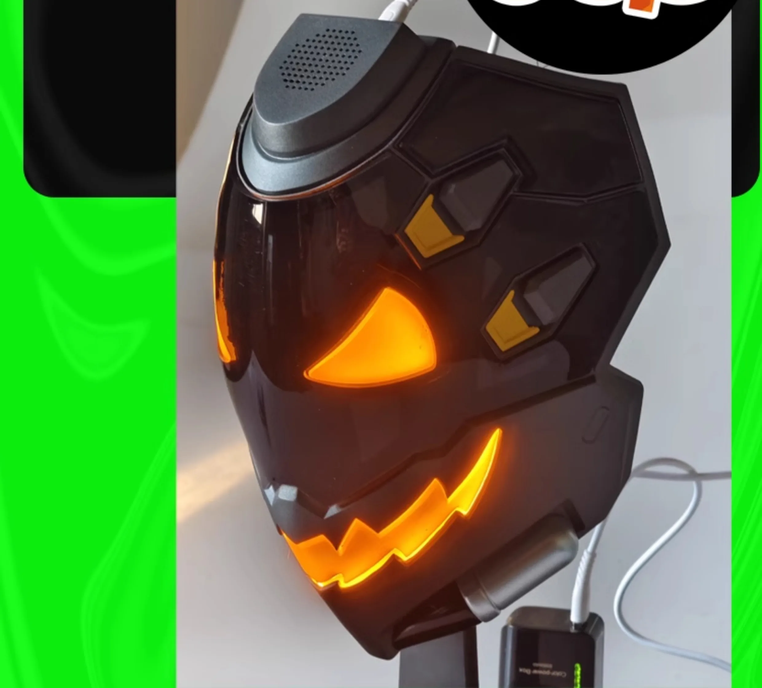 Overwatch Cosplay Halloween kask Arylic Ana Amari świecąca maska skóra dzierzb maska z lampką LED FRP Ana Amar maska ducha rekwizyty