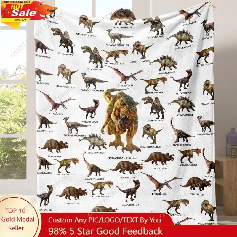 

Dinosaur Print Cozy Blanket, 1 Count Soft Comfortable Warm Napping Throw Room Decor Ideas Sleeping Bedding Supplies for Home O