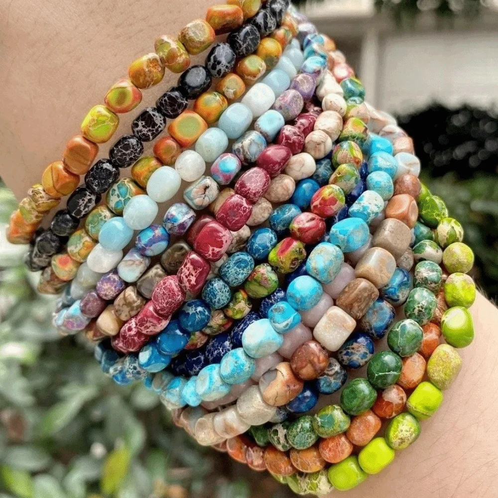 

5×7mm Emperor Stone Scattered Pearls Irregular Exquisite DIY Bracelet Beads Colorful Lightweight Square Spacer Beads