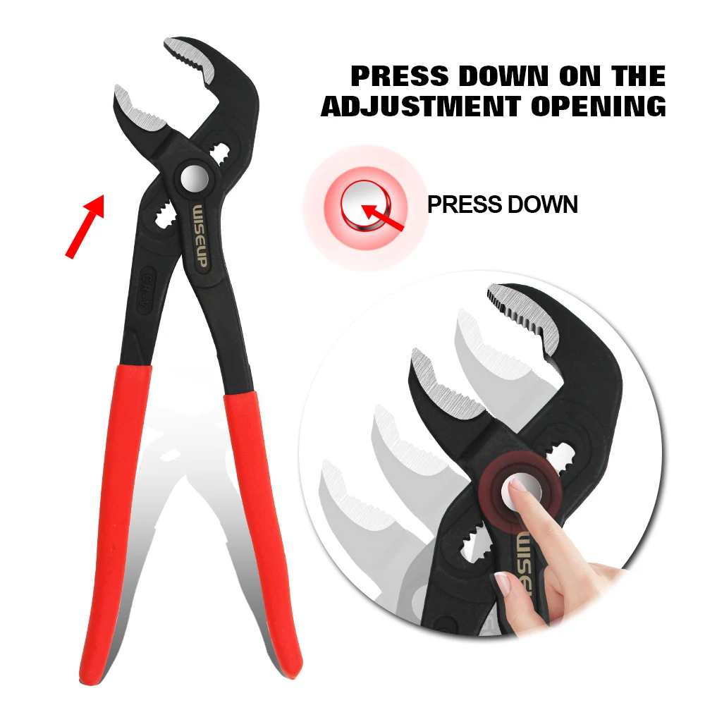 WISEUP 4PC Home Tool Set Plier Set Joint Pliers Diagnoal Pliers Water Pump Plier Adjustable wrench