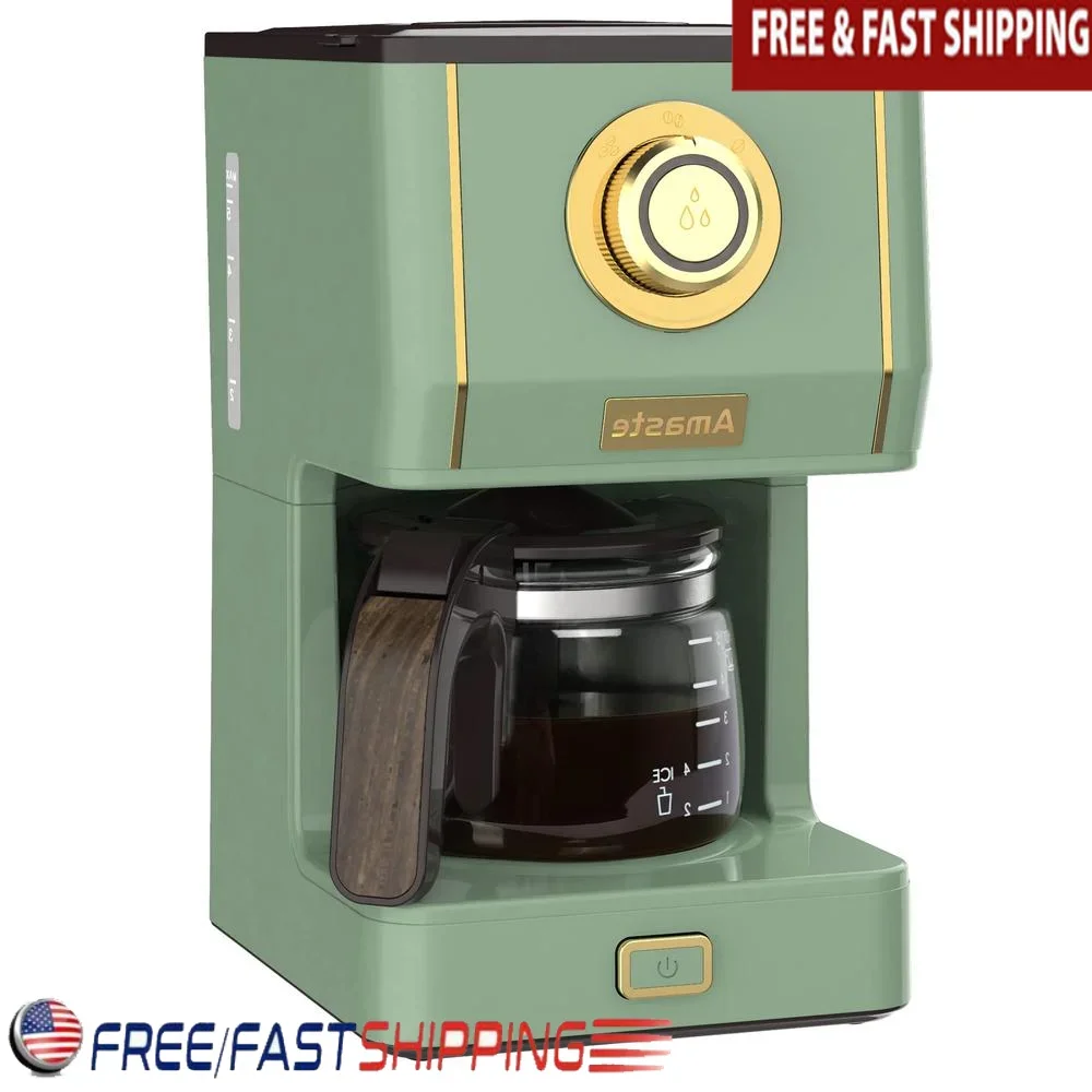 

Drip Coffee Maker with Glass Pot Reusable Filter Automatic Shut Off Programmable Brewing Modes Home Office Espresso Lovers