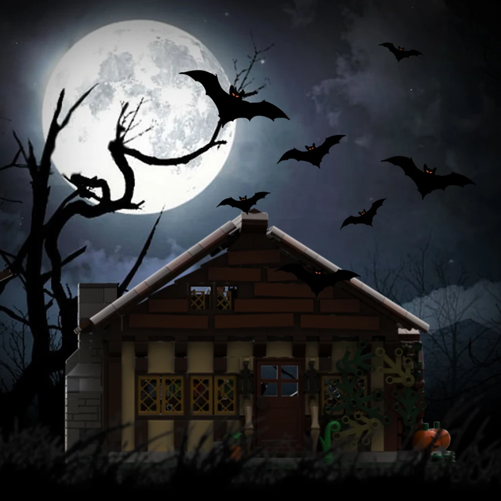 MOC Fee Film Architektur Straße Haus Bausteine Salemeds WitchesedS Modell Magie Ländlichen Hause Ziegel Kinder Spielzeug Geschenk