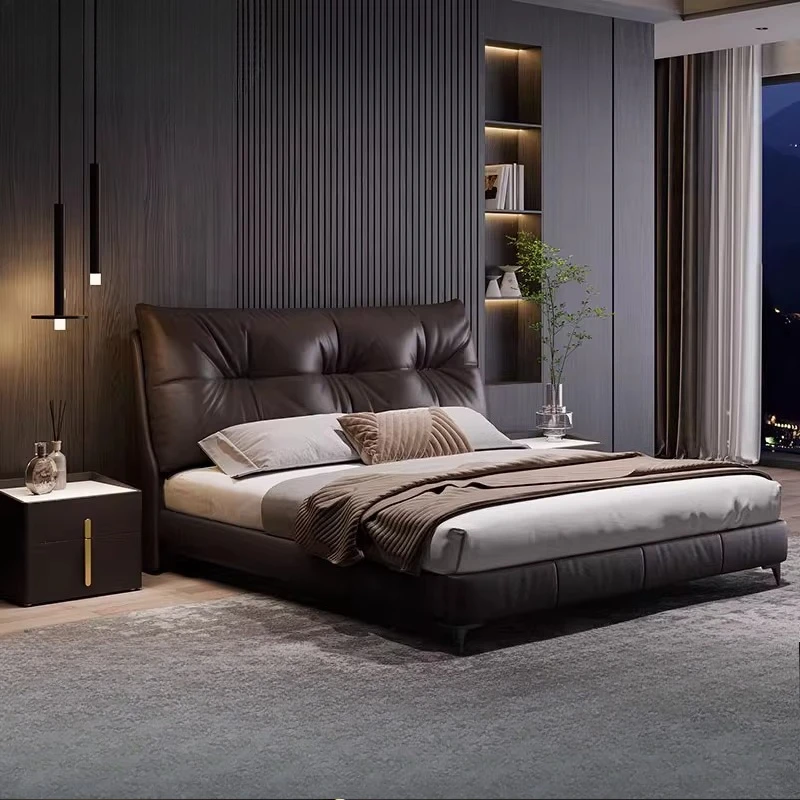 

Каркас кровати с двумя изголовьями 180x200 см, двуспальная деревянная кровать размера «queen-size», спальная кровать, портативная роскошная современная мебель полного размера «king-size»