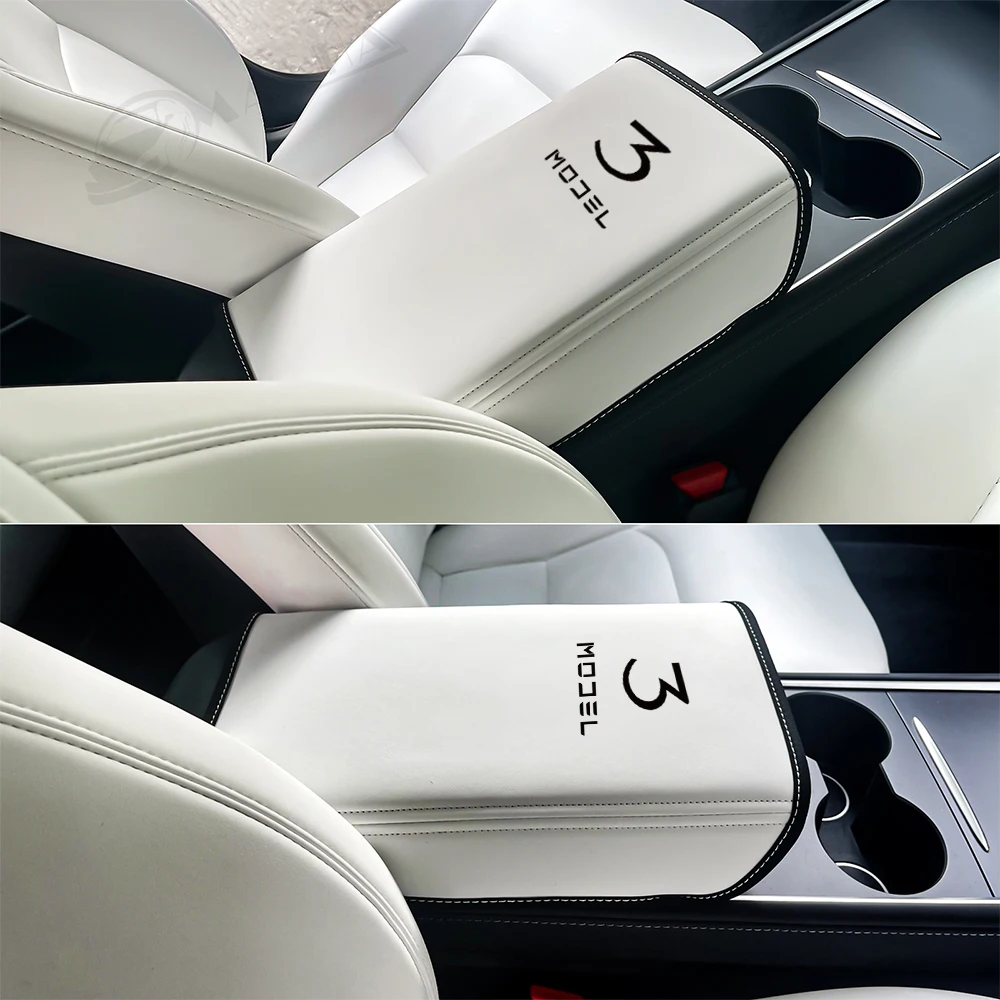 Car Armrest Box Cover for Tesla Model 3 Model Y 2019 2020 2021 2022 Central Control Armrest Decoration Interior Car Accessories