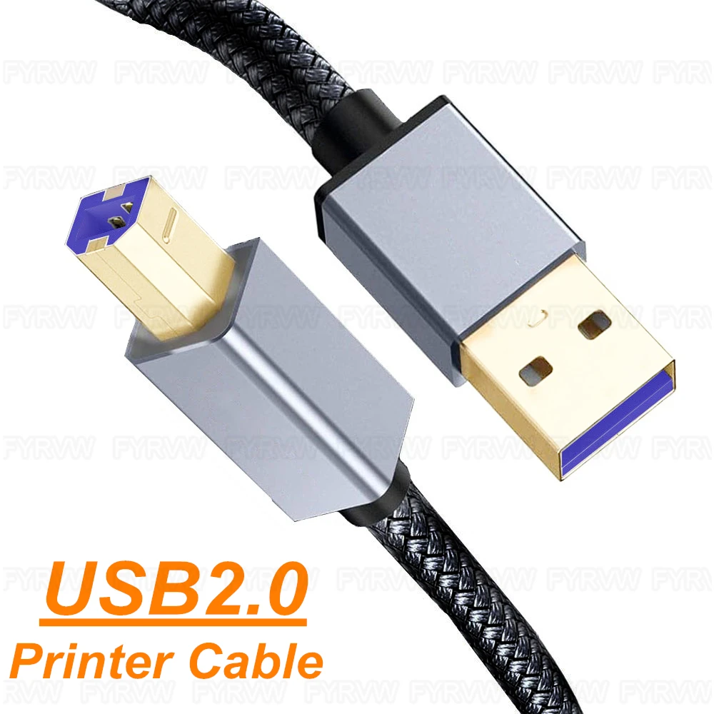 USB Printer Cable USB A to B Printer Cable USB MiDi Scanner Cord USB2.0 Printer Cord for HP Canon Dell Epson Lexmark 3M 5M Cable