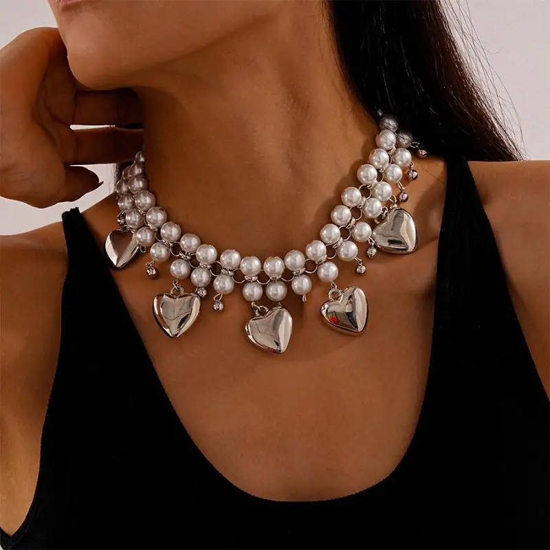 

Металлическое ожерелье в средневековом стиле с изображением раковины любви, легкое роскошное нишевое ожерелье с преувеличенной цепочкой на ключицы, индивидуальный дизайн, модное ретро ожерелье