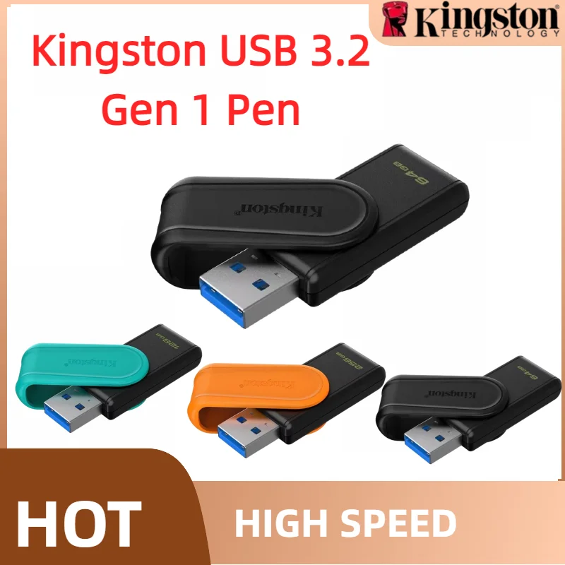 Kingston DataTraveler Exodia S USB Flash Drive 64GB 128GB 256GB 512G USB 3.2 Gen 1 Pen Drive Black DTXS Flash Drive for Computer