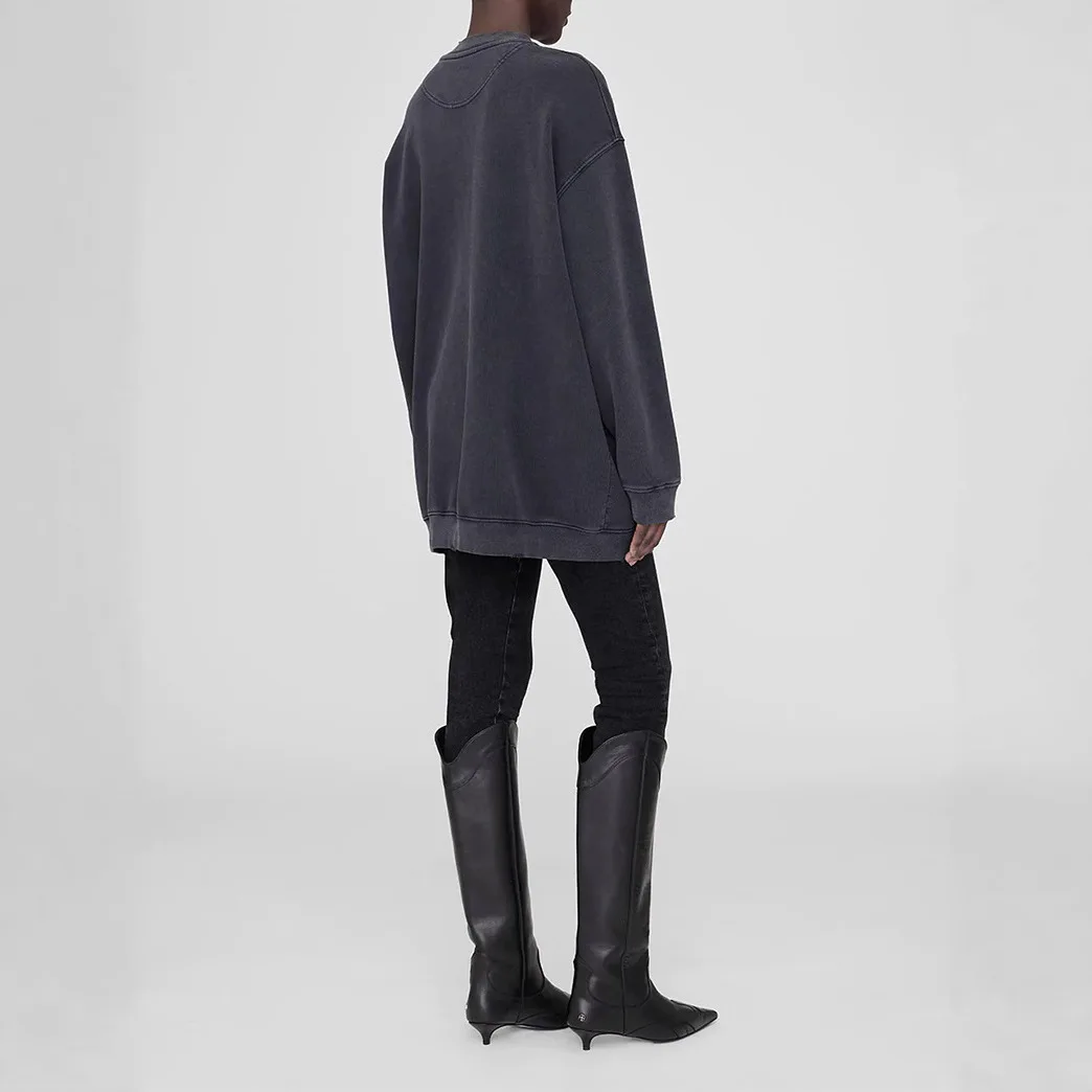 الخريف والشتاء رسائل أمامية جديدة بينغ الطباعة غسل المياه المقلية اللون ثقوب فضفاضة المرأة سترة