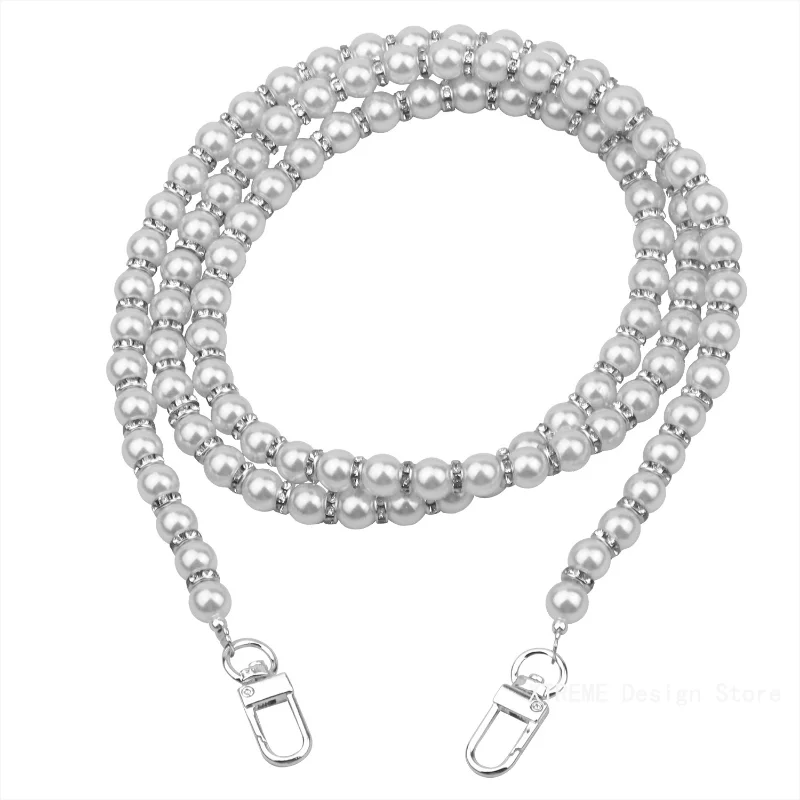 120CM Pearl Strap for Bags Accessories For Handbags DIY purse Replacement Long Beaded Chain Pearl Shoulder Strap For Bag