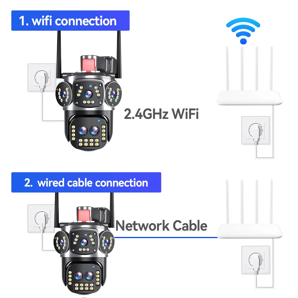 Imagem -05 - Tela Exterior 360 da Vigilância de 6k 12mp Wifi ° Ver Câmera de Segurança Câmera ip ao ar Livre Nova Câmera de Vídeo Ptz Cctv