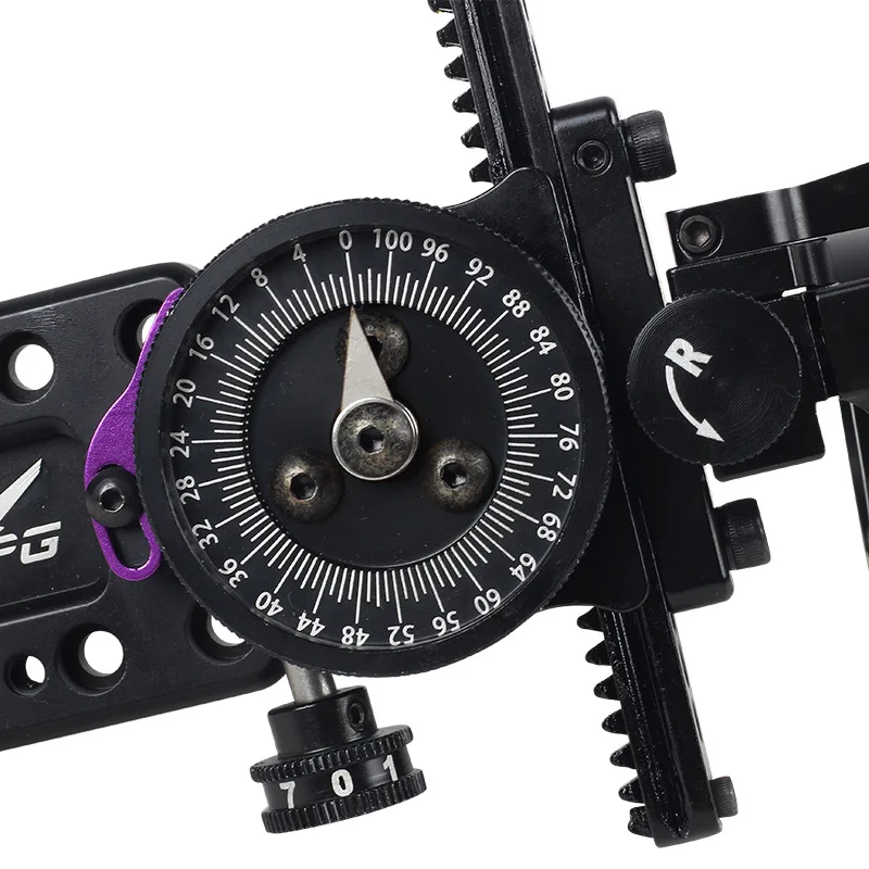 1pc Arco composto Sight Single Pin Sight Scope Caccia Tiro con l'arco Accessori Mano destra Micro-regolabile
