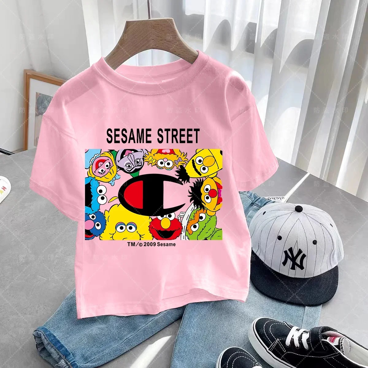 kids Summer Men\'s Cookie Monster multicolor T Shirt Short Sleeves Tshirts Fashion T-shirt Designer Sesame Street Tees Fit Appare